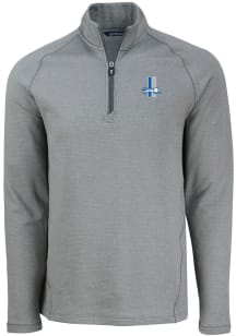 Cutter and Buck Detroit Lions Mens Grey Historic Pehastin Long Sleeve Qtr Zip Pullover