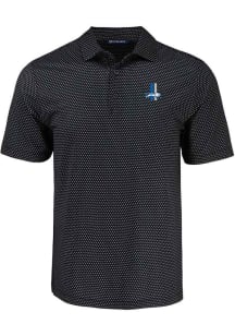 Cutter and Buck Detroit Lions Mens  Historic Pike Shadow Check Short Sleeve Polo