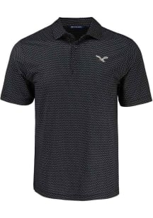 Cutter and Buck Philadelphia Eagles Mens Black Historic Pike Shadow Check Short Sleeve Polo