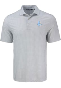 Cutter and Buck Detroit Lions Mens Grey Historic Pike Diamond Dot Short Sleeve Polo