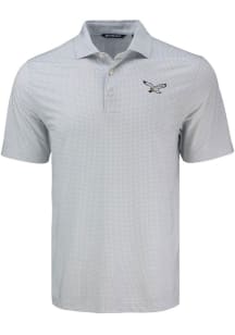Cutter and Buck Philadelphia Eagles Mens Grey Historic Pike Diamond Dot Short Sleeve Polo