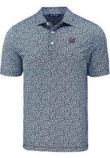 Cutter and Buck New York Giants Mens Navy Blue Historic Pike Flora Short Sleeve Polo