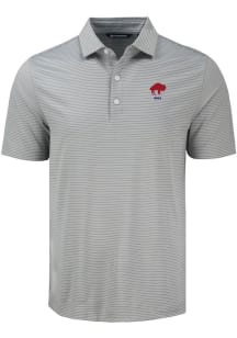 Cutter and Buck Buffalo Bills Mens Grey Historic Forge Eco Fine Line Short Sleeve Polo