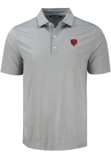 Cutter and Buck Chicago Bears Mens Grey Historic Forge Eco Fine Line Short Sleeve Polo
