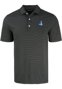 Cutter and Buck Detroit Lions Mens Black Historic Forge Eco Fine Line Short Sleeve Polo