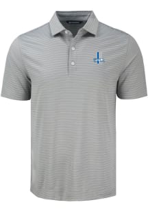 Cutter and Buck Detroit Lions Mens Grey Historic Forge Eco Fine Line Short Sleeve Polo