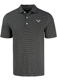 Cutter and Buck Philadelphia Eagles Mens Black Historic Forge Eco Fine Line Short Sleeve Polo