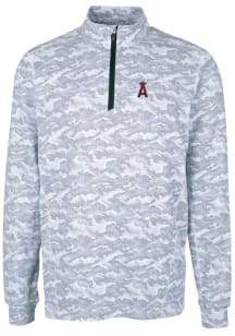Cutter and Buck Los Angeles Angels Mens Charcoal Traverse Camo Print Stretch Long Sleeve 1/4 Zip..