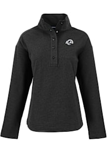 Cutter and Buck Los Angeles Rams Womens Black Mono Hunts Point Qtr Zip