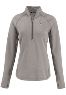 Cutter and Buck Chicago Bears Womens Grey Mono Pehastin Qtr Zip