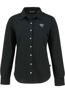 Cutter and Buck Jacksonville Jaguars Womens Mono Advantage Soft Pique Long Sleeve  Dress Shirt