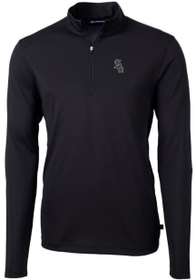 Cutter and Buck Chicago White Sox Mens Black Virtue Eco Pique Long Sleeve 1/4 Zip Pullover
