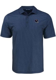 Cutter and Buck Chicago Bears Navy Blue Helmet Shadow Check Big and Tall Polo