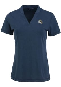 Cutter and Buck Los Angeles Chargers Womens Navy Blue Helmet Forge Short Sleeve T-Shirt