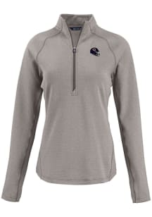 Cutter and Buck Chicago Bears Womens Grey Helmet Pehastin Qtr Zip