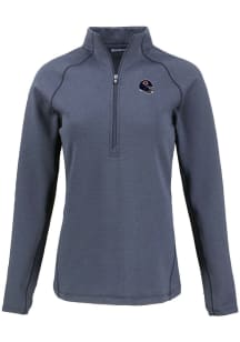 Cutter and Buck Chicago Bears Womens Navy Blue Helmet Pehastin Qtr Zip