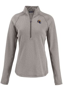 Cutter and Buck Los Angeles Rams Womens Grey Helmet Pehastin Qtr Zip