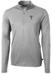 Cutter and Buck Texas Rangers Mens Grey Virtue Eco Pique Long Sleeve 1/4 Zip Pullover
