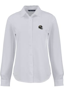 Cutter and Buck Jacksonville Jaguars Womens Helmet Advantage Soft Pique Long Sleeve White Dress ..