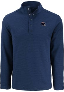 Cutter and Buck Chicago Bears Mens Navy Blue Helmet Hunts Point Long Sleeve 1/4 Zip Pullover