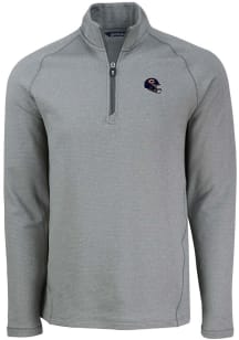 Cutter and Buck Chicago Bears Mens Grey Helmet Pehastin Long Sleeve 1/4 Zip Pullover