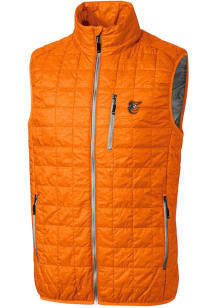Cutter and Buck Baltimore Orioles Mens Orange Rainier PrimaLoft Puffer Sleeveless Jacket
