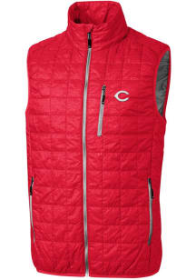 Cutter and Buck Cincinnati Reds Mens Red Rainier PrimaLoft Puffer Sleeveless Jacket