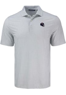 Cutter and Buck Chicago Bears Mens Grey Helmet Pike Diamond Dot Short Sleeve Polo
