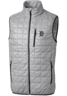 Cutter and Buck Detroit Tigers Mens Grey Rainier PrimaLoft Puffer Sleeveless Jacket