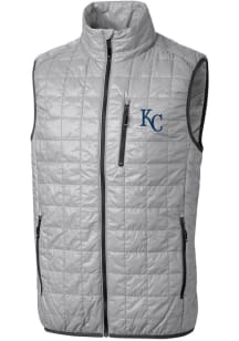 Cutter and Buck Kansas City Royals Mens Grey Rainier PrimaLoft Puffer Sleeveless Jacket