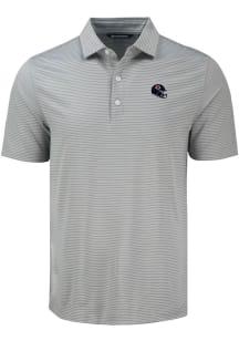 Cutter and Buck Chicago Bears Mens Grey Helmet Forge Eco Fine Line Short Sleeve Polo