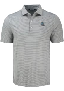 Cutter and Buck Detroit Lions Mens Grey Helmet Forge Eco Fine Line Short Sleeve Polo