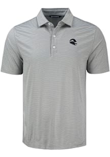 Cutter and Buck Seattle Seahawks Mens Grey Helmet Forge Eco Fine Line Short Sleeve Polo