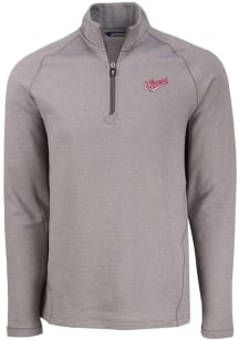 Cutter and Buck Dayton Flyers Mens Grey Vault Pehastin Long Sleeve Qtr Zip Pullover