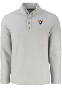 Mens Illinois Fighting Illini Grey Cutter and Buck Vault Hunts Point Qtr Zip Pullover