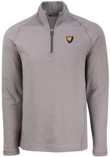 Mens Illinois Fighting Illini Grey Cutter and Buck Vault Pehastin Qtr Zip Pullover