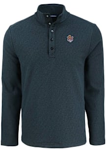 Cutter and Buck LSU Tigers Mens Black Vault Hunts Point Long Sleeve Qtr Zip Pullover