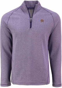 Cutter and Buck LSU Tigers Mens Purple Vault Pehastin Long Sleeve Qtr Zip Pullover