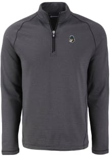 Mens Michigan State Spartans Black Cutter and Buck Vault Pehastin Qtr Zip Pullover