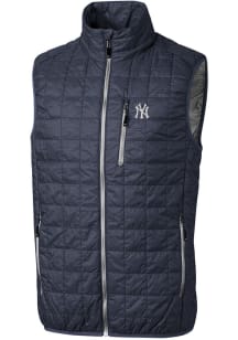 Cutter and Buck New York Yankees Mens Charcoal Rainier PrimaLoft Puffer Sleeveless Jacket