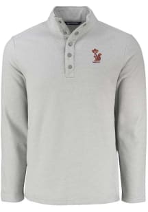 Mens Minnesota Golden Gophers Grey Cutter and Buck Vault Hunts Point Qtr Zip Pullover