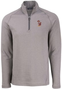 Mens Minnesota Golden Gophers Grey Cutter and Buck Vault Pehastin Qtr Zip Pullover