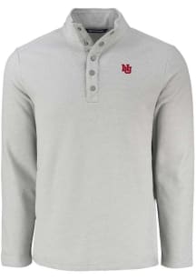 Mens Nebraska Cornhuskers Grey Cutter and Buck Vault Hunts Point Qtr Zip Pullover