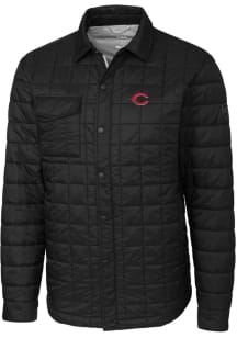 Cutter and Buck Cincinnati Reds Mens Black Rainier PrimaLoft Quilted Outerwear Lined Jacket
