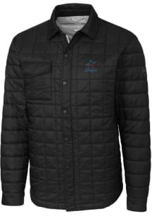 Cutter and Buck Miami Marlins Mens Black Rainier PrimaLoft Quilted Outerwear Lined Jacket