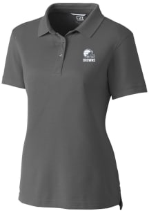 Cutter and Buck Cleveland Browns Womens Grey Mono Advantage Short Sleeve Polo Shirt