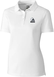 Cutter and Buck Cleveland Browns Womens White Mono Advantage Short Sleeve Polo Shirt