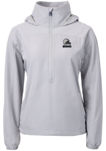 Cutter and Buck Cleveland Browns Womens Grey Mono Charter Eco Long Sleeve Pullover