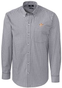 Cutter and Buck Houston Astros Mens Charcoal Easy Care Gingham Long Sleeve Dress Shirt