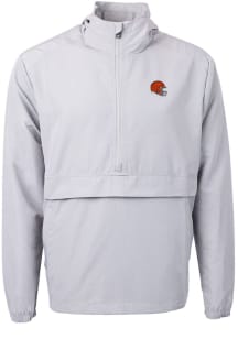 Cutter and Buck Cleveland Browns Mens Grey Helmet Charter Eco Pullover Jackets